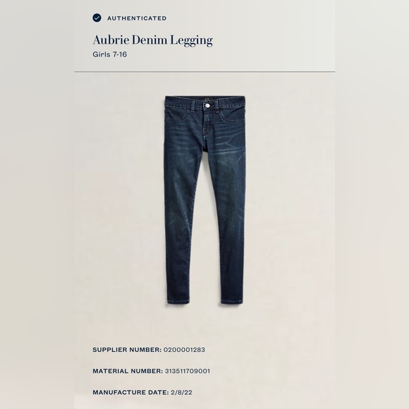 Ralph Lauren Aubrie Denim Legging
Girls size 8
LIGHTLY WORN
COLOR:Lucey Wash - Picture 14 of 15
